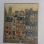 old framed miniature print Michel Delacroix 1994 Cafe Tabac .vins