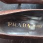 PRADA ,vintage old women's shoes with heels,brown cow leather Italian