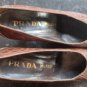 PRADA ,vintage old women's shoes with heels,brown cow leather Italian