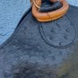 vintage handbag black ostrich leather made in Argentina