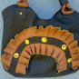 vintage handbag black ostrich leather made in Argentina