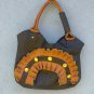 vintage handbag black ostrich leather made in Argentina