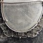 old Vintage Hand Painted 800 Silver Pin Brooch Pendant St. Fabiola filigree