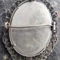 old Vintage Hand Painted 800 Silver Pin Brooch Pendant St. Fabiola filigree