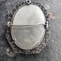 old Vintage Hand Painted 800 Silver Pin Brooch Pendant St. Fabiola filigree