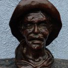 Hand-carved Brazilian Gaucho bust Very good quality wood