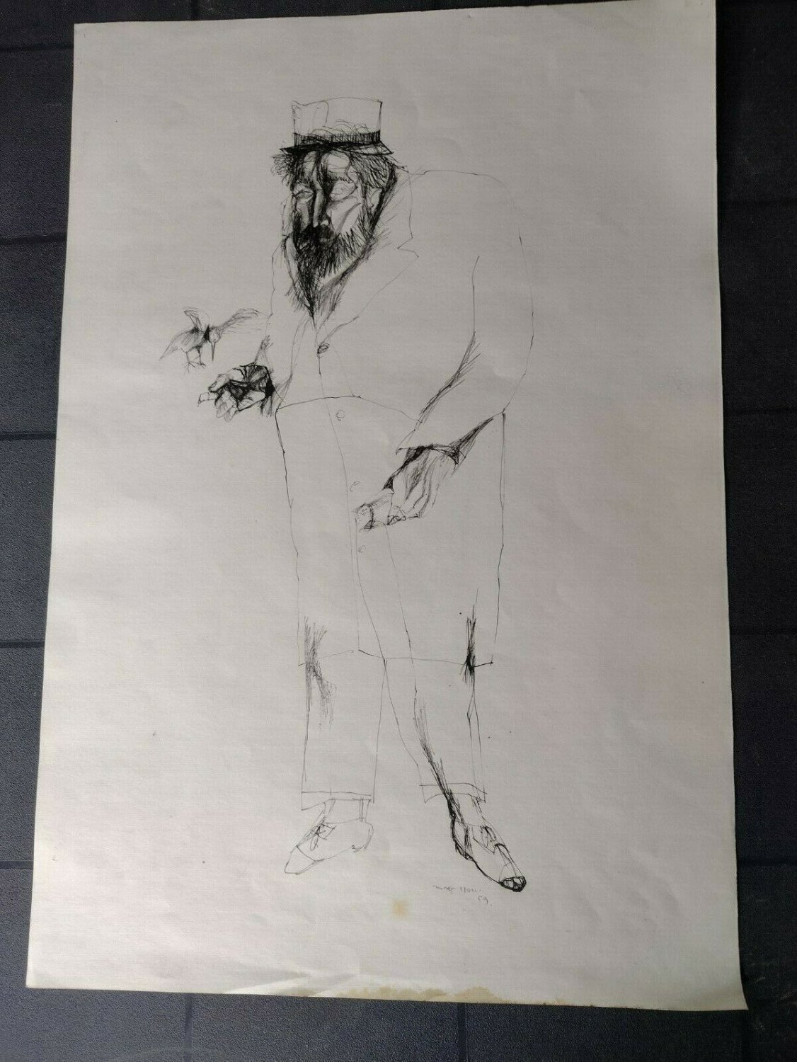 ink drawing Martinez Howard Argentine artist  painter 1959