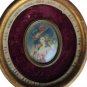 Antique Hand painted   on celluloid with frame  signed Silver FREE SHIPPING