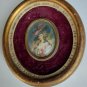 Antique Hand painted   on celluloid with frame  signed Silver FREE SHIPPING