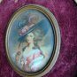 Antique Hand painted   on celluloid with frame  signed Silver FREE SHIPPING