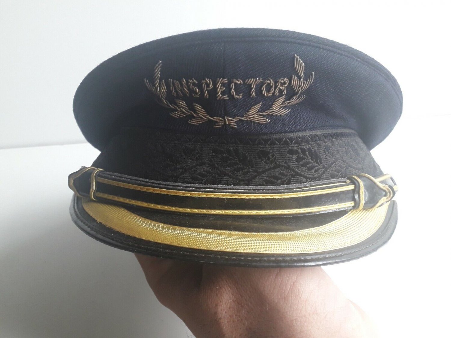 old  collection hat cap train guard inspector  Argentine uniform  aprox