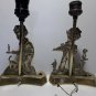 old Pair bedroom table lamps Bronze Solid Children 50s