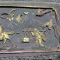 Chinese carved wood fragment, hand painted  20 cm x 54 cm