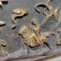 Chinese carved wood fragment, hand painted  20 cm x 54 cm