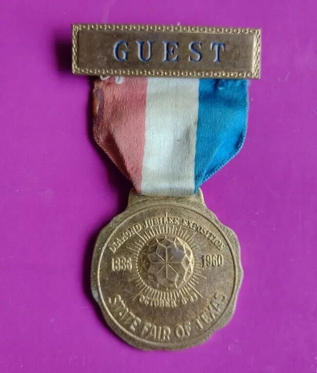 old medal pendant guest diamond jubilee exhibition 1960 October state Texas