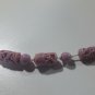 Vintage old Art Glass pink Necklace Old Rose Check Stock