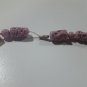 Vintage old Art Glass pink Necklace Old Rose Check Stock