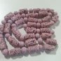 Vintage old Art Glass pink Necklace Old Rose Check Stock