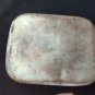 old  Chinese Blue White Porcelain Shard Trinket Pill Box Silver Plated Copper