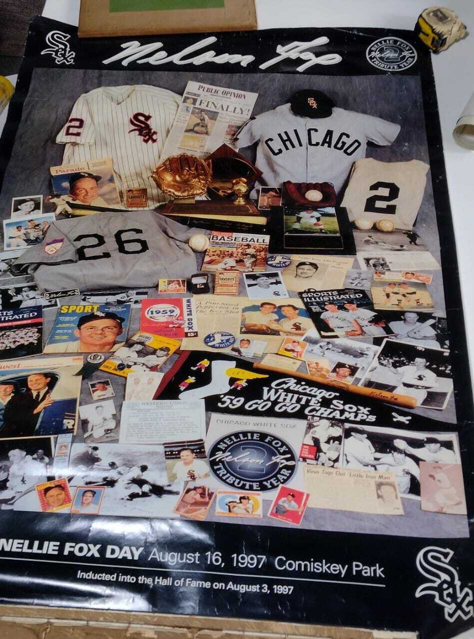 old poster Nellie Fox day August 16 1997 Comiskey park
