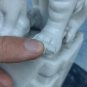 old White Chinese porcelain foo dog. details