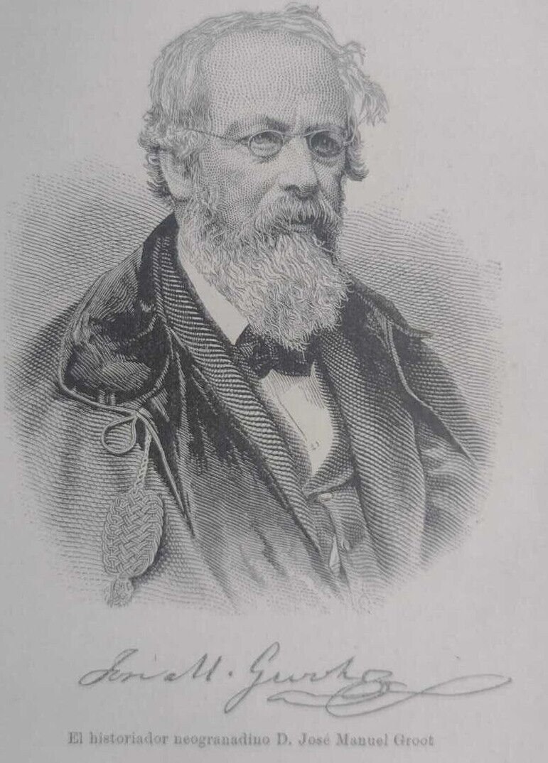 old print engraving years 1896 historian jose manuel groot