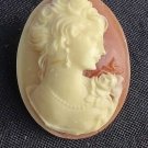 vintage old celluloid cameo similar shell 90,s pin Brooch