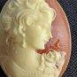 vintage old celluloid cameo similar shell 90,s pin Brooch