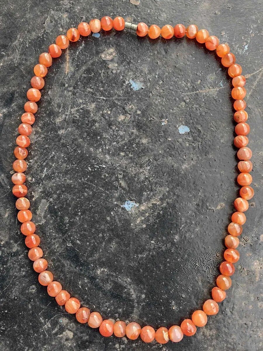 Very Cute peach coralina agate Stone Spheres Necklace Check Stock