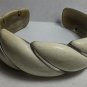 Carved Bull Horn Bracelet With Silver argentina beige colors Consult Stock