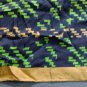 old vintage large silk scarf Pierre cardin Paris Bs As blue, green beige