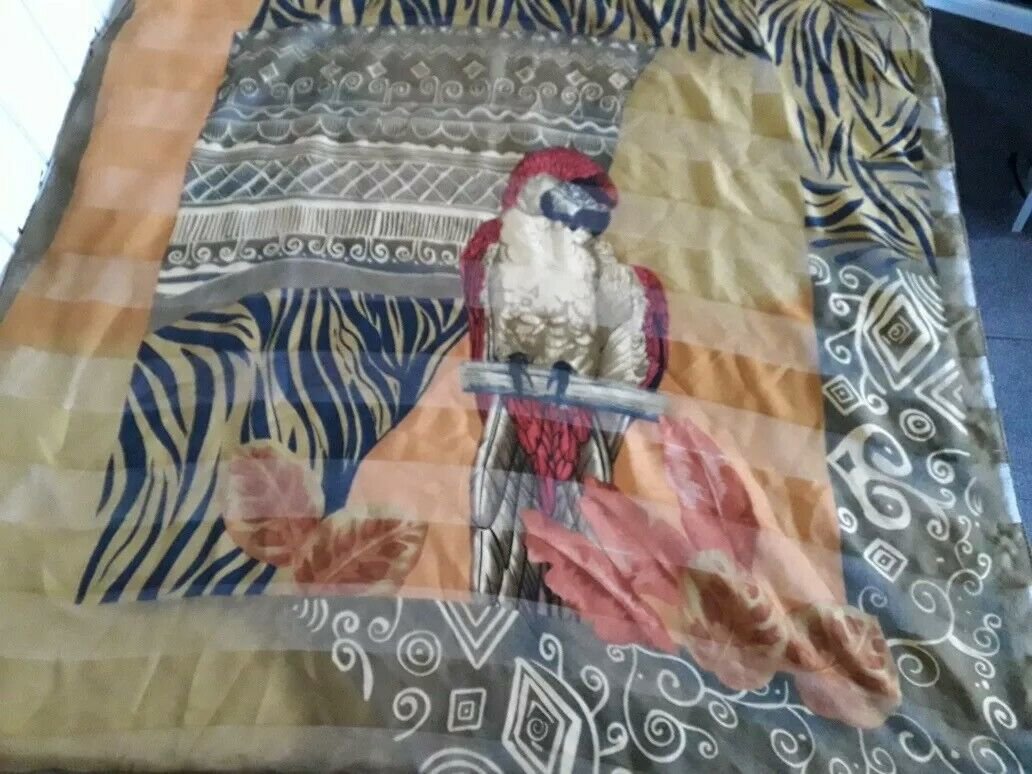 vintage authentic - italy   -parrot  handkerchief  scarf