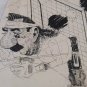 vintage ink  drawing caricatura  Raul Alfonsin goalkeeper  .by  Raul Perrone