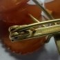 vintage, brooch. Russian natural amber brooch leaves