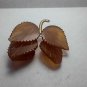 vintage, brooch. Russian natural amber brooch leaves