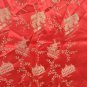 old red French silk scarf with embroidery of tourist places