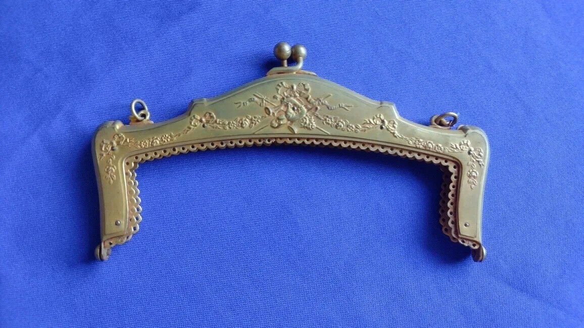 Vintage old  Old Party Purse Frame  golden