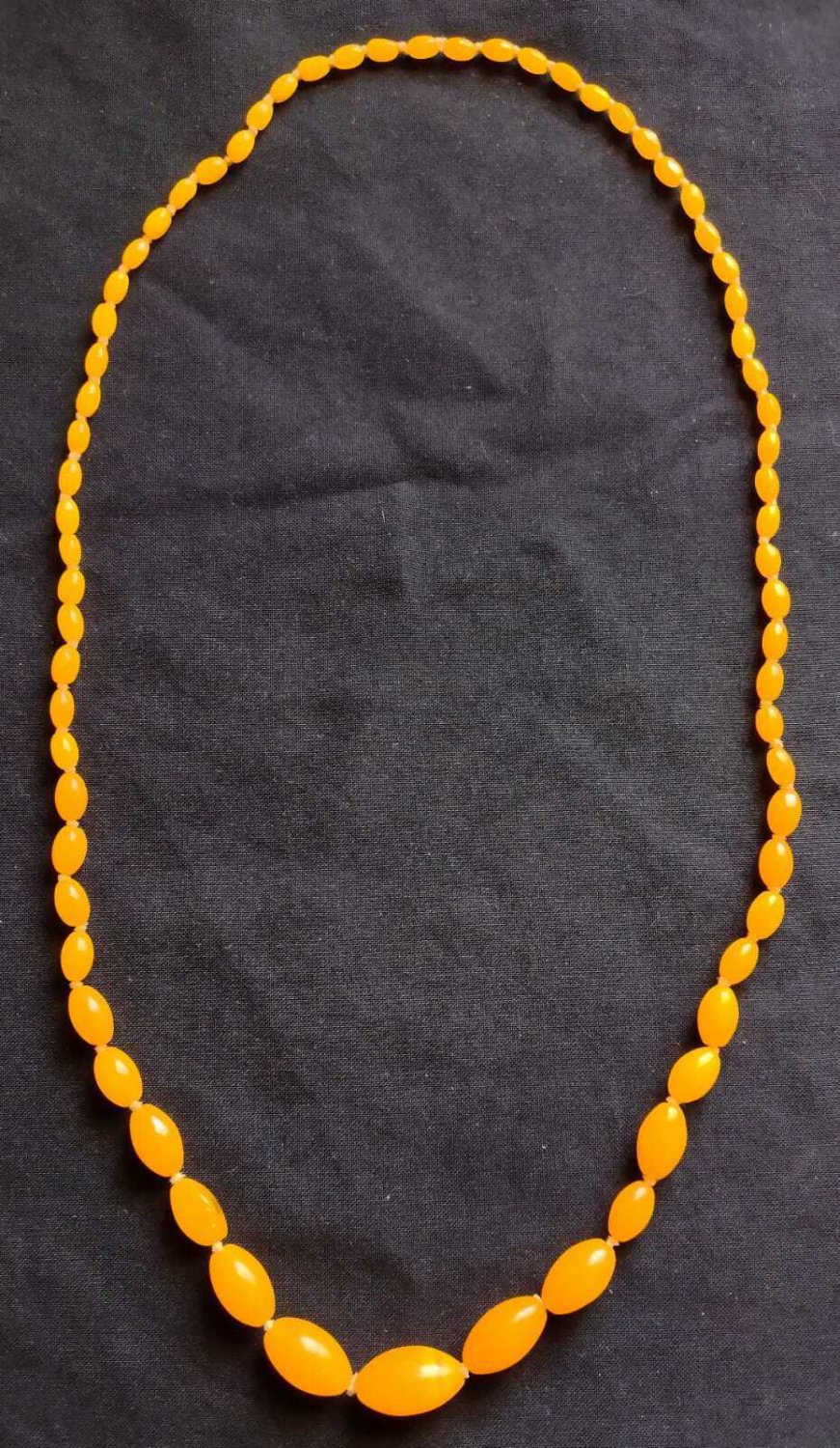 Old vintage Orange ambver colour  glass  Necklace 40s 50s Consult Stock