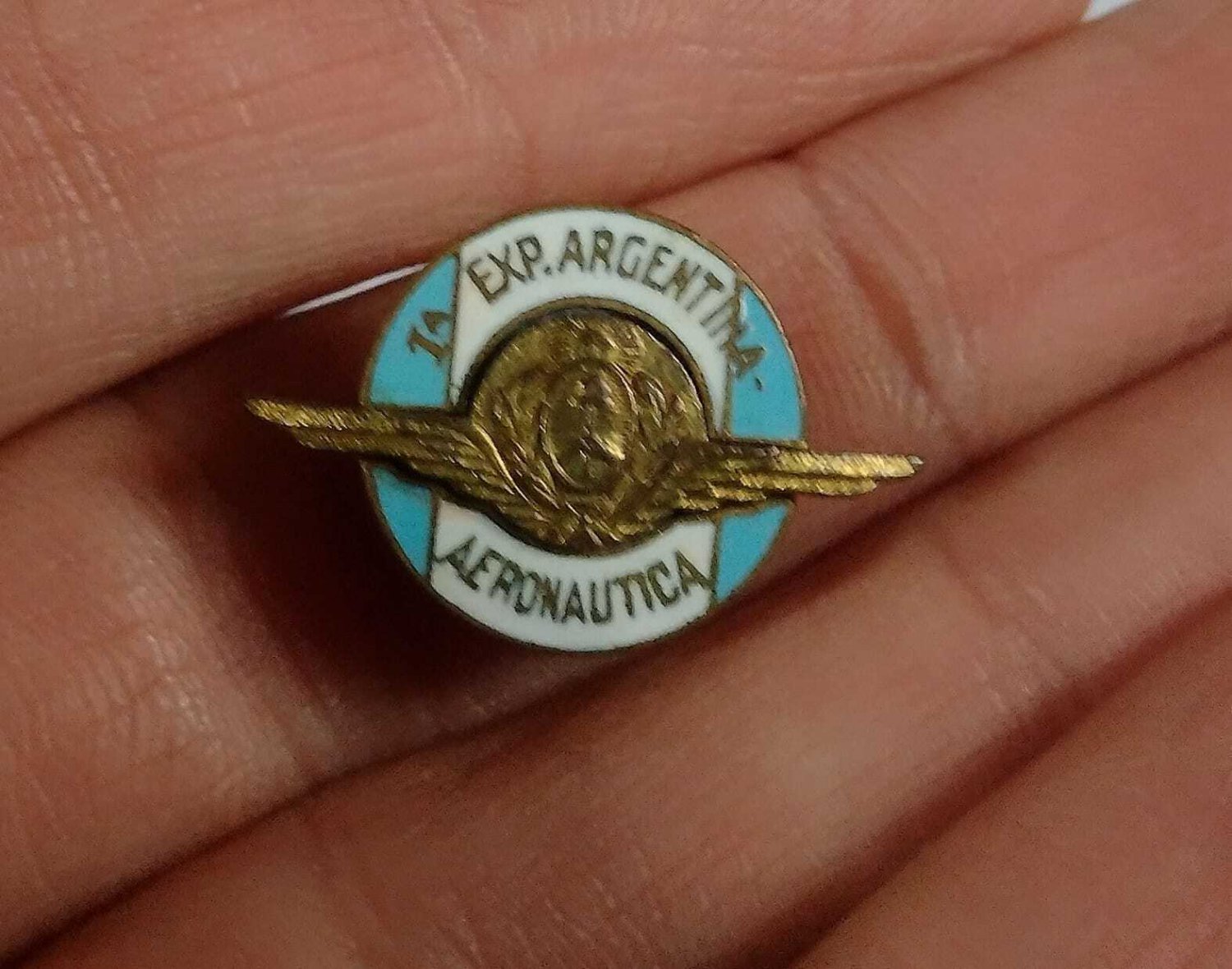 Old Pinbacks  Enamel  collection first exhibition of aeronautics Argentina 1946
