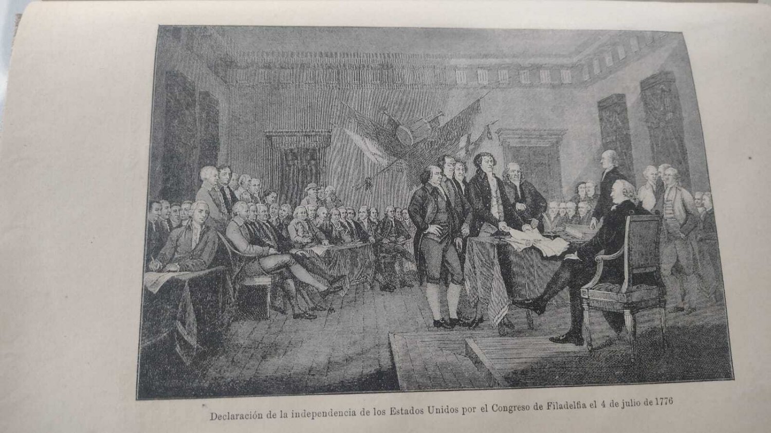old print  engraving years America1896 declaration of independence EEUU 1776