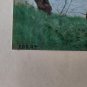 old print poster Jean B. Camille Corot  Le pont de Mantes