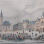 old Engraving color printing Very cute square frankfurt Dielmann's W.Lang sculp