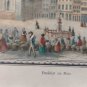 old Engraving color printing Very cute square frankfurt Dielmann's W.Lang sculp