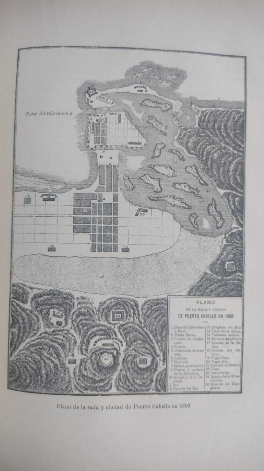 old print  engraving years America1896 Puerto de cabello 1806 venezuela