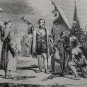 engraving Desembarque de Colon a America Lacoste Imp S.Racon