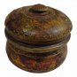 Wooden Snuff Box with Bronze Applications Handmade Check Stock