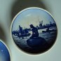 vintage old 3 blue  plates Denmark  Free SHipping