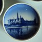 vintage old 3 blue  plates Denmark  Free SHipping