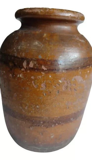 Old  mud container, for oil honey, jar  final bottle of 1800 consult stock