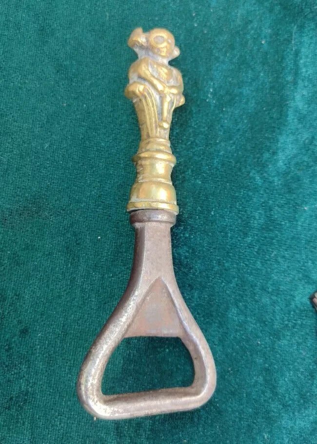 Old Bronze bottle opener Rare figure Check Stock - FREE SHIPPING